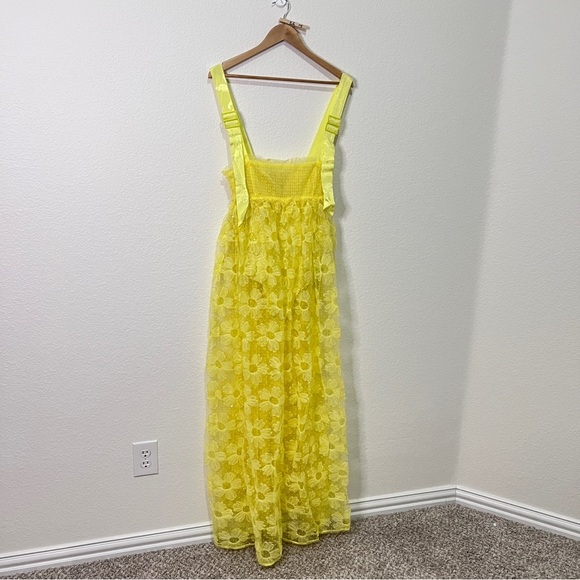 ANTHROPOLOGIE For Love & Lemons Yellow Lace Maxi Dress size small - Picture 7 of 15